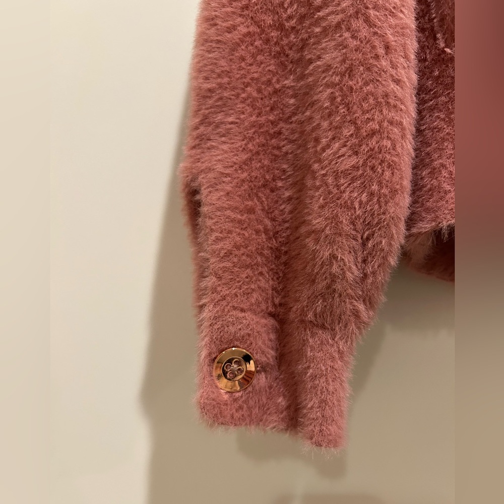 Anthropologie Mauve Eyelash Jacket - Picture 5 of 9